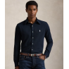 Camisa de seda natural o cotó egipsi blau marí o blanc