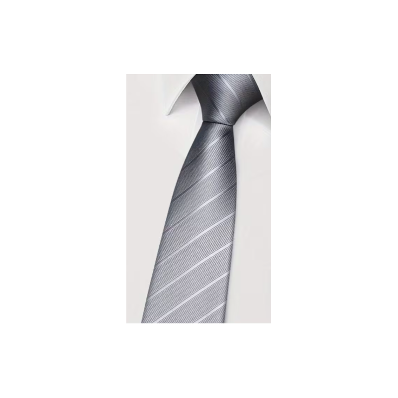 Corbata ratlles diagonals o corbata llisa , gris o plata
